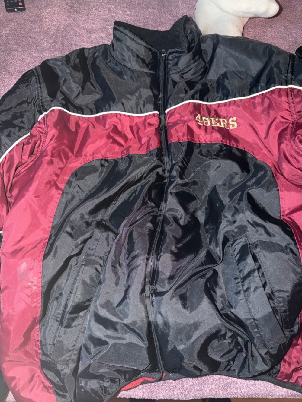 Men's 49ers Black and Burgundy Performance Jacket